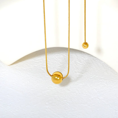 ✨ Wholesale Two-Tone/Gold Stainless Steel Beaded Necklace | 12mm Gold Beads & 1.2mm Snake Chain 60cm | Statement Sweater Chain