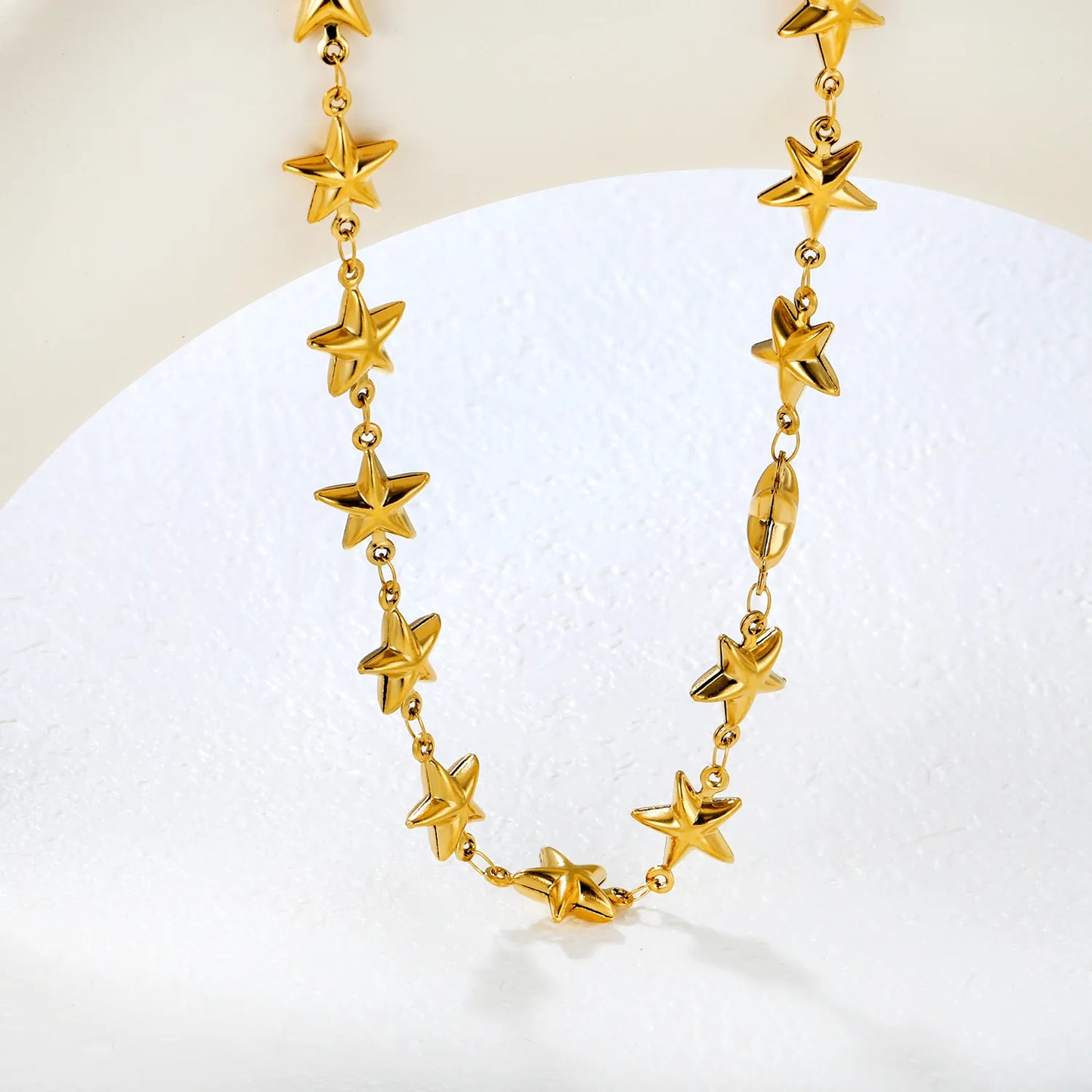 ✨ Wholesale 11x12mm Hollow Star Necklace | 21-Piece Chain | Gold Stainless Steel