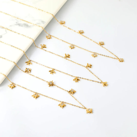 ✨ PVD 18k gold 40+5cm Zircon Stainless Steel Necklaces Wholesale (12+ Pieces) | Hypoallergenic & Tarnish-Free 🌍 | Trendy Pendants & Chains