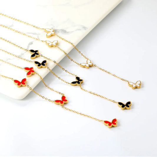 ✨ 18k gold plated Butterfly Shape Stainless Steel Necklaces Wholesale (12+ Pieces) | Hypoallergenic & Tarnish-Free 🌍 | Trendy Pendants & Chains