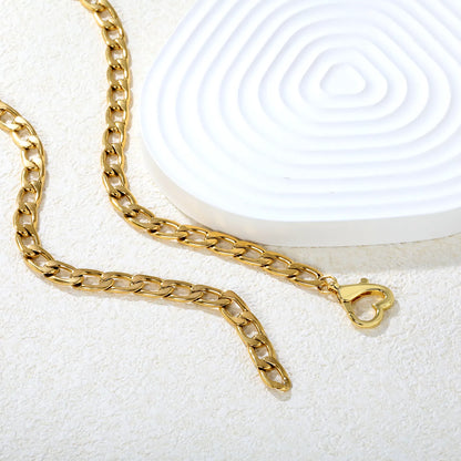 ✨ Wholesale Stainless Steel Heart Link Chain Necklace | 15x15mm Heart Connector Links | 45cm Oval Link Chain in Gold/Steel Color