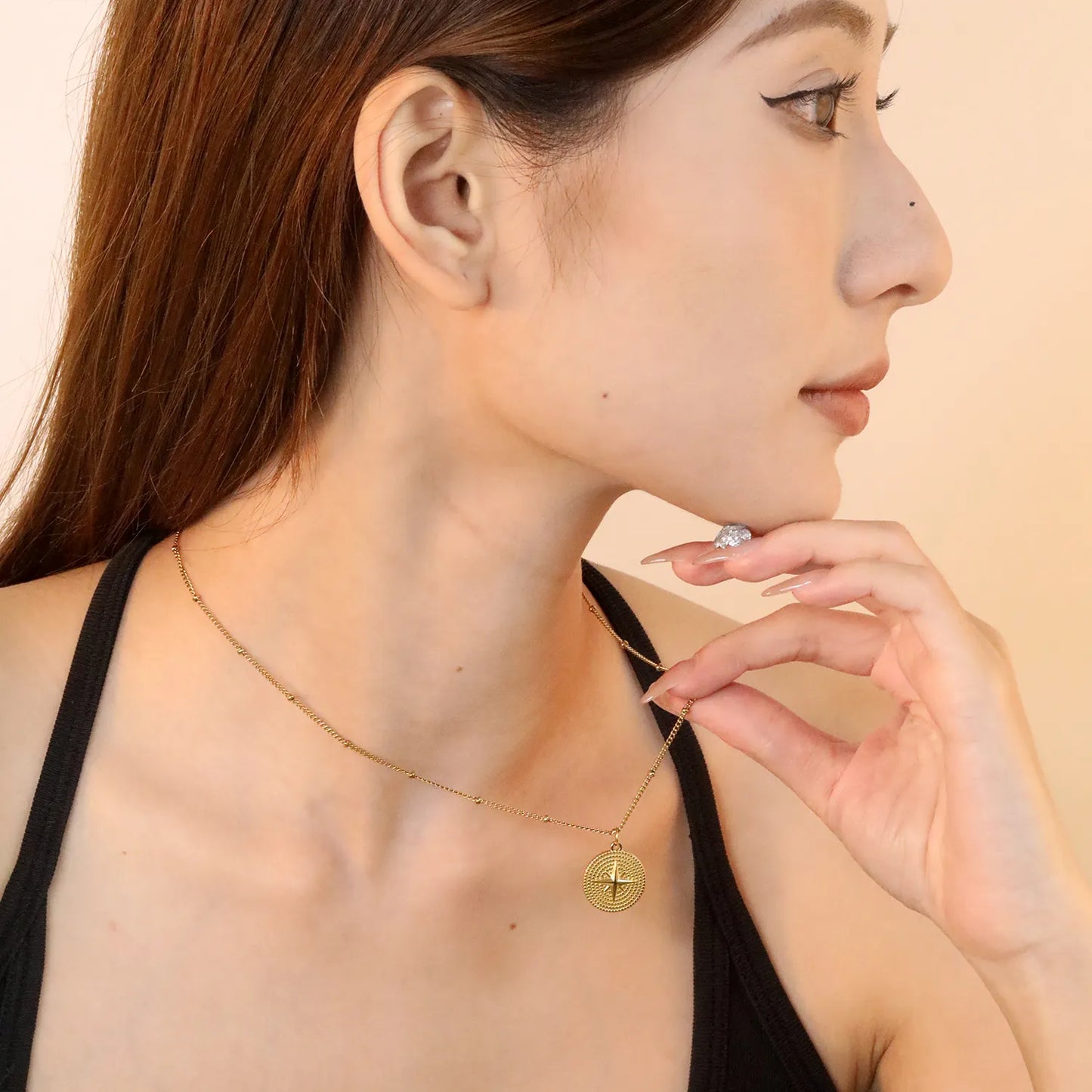 ✨ Wholesale Gold Stainless Steel Beaded Side Chain Necklace | 0.4mm Beaded Chain 40+5cm with Oval Lobster Clasp | Ready for Pendants