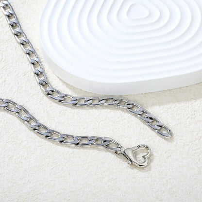 ✨ Wholesale Stainless Steel Heart Link Chain Necklace | 15x15mm Heart Connector Links | 45cm Oval Link Chain in Gold/Steel Color