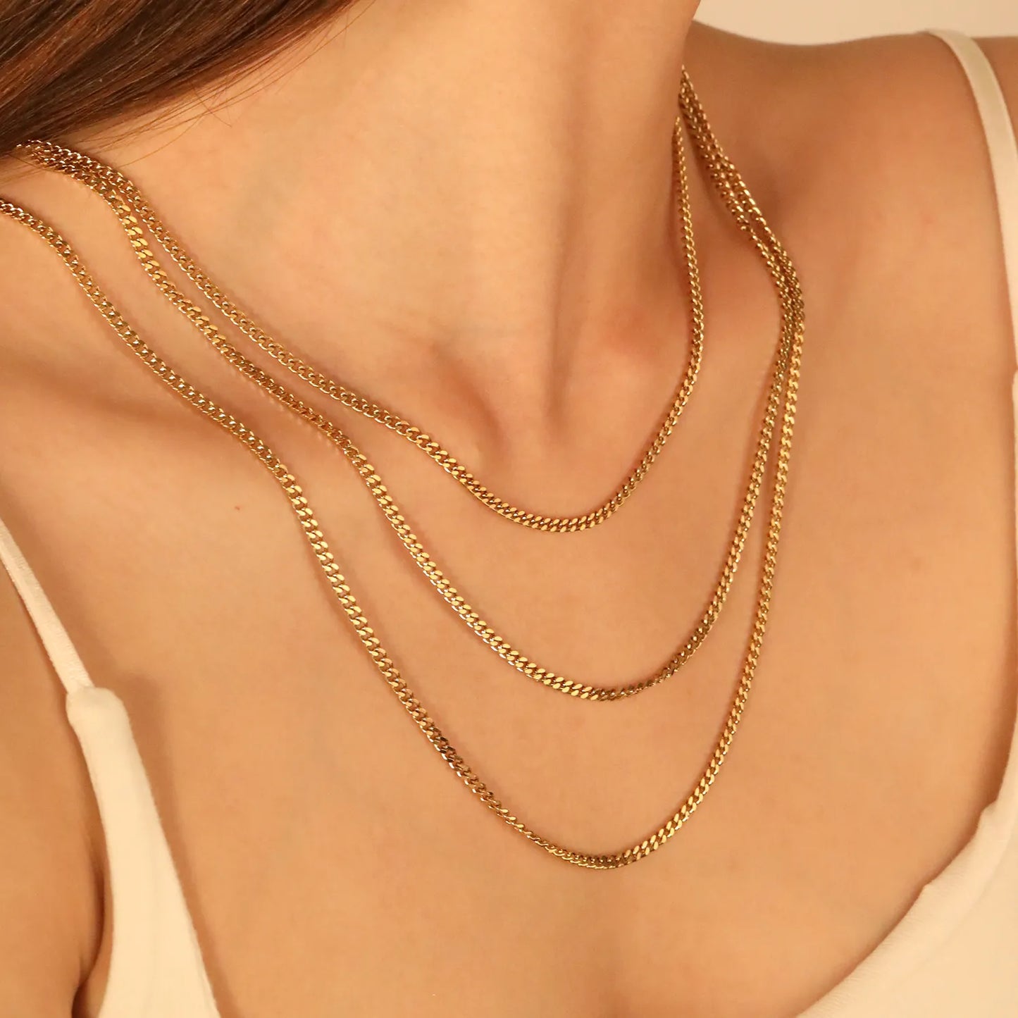 ✨ 18k gold plated Extended layering Width2.7mm Stainless Steel Chain Necklace Wholesale (MOQ 12+) | Durable Jewelry Chains 🌍 | Box/Cable/Rope/Franco Links