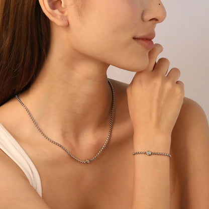 ✨ 46+5cm Zircon Stainless Steel Chain Necklace Wholesale (MOQ 12+) | Durable Jewelry Chains 🌍 | Box/Cable/Rope/Franco Links