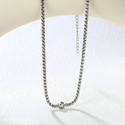 ✨ 46+5cm Zircon Stainless Steel Chain Necklace Wholesale (MOQ 12+) | Durable Jewelry Chains 🌍 | Box/Cable/Rope/Franco Links