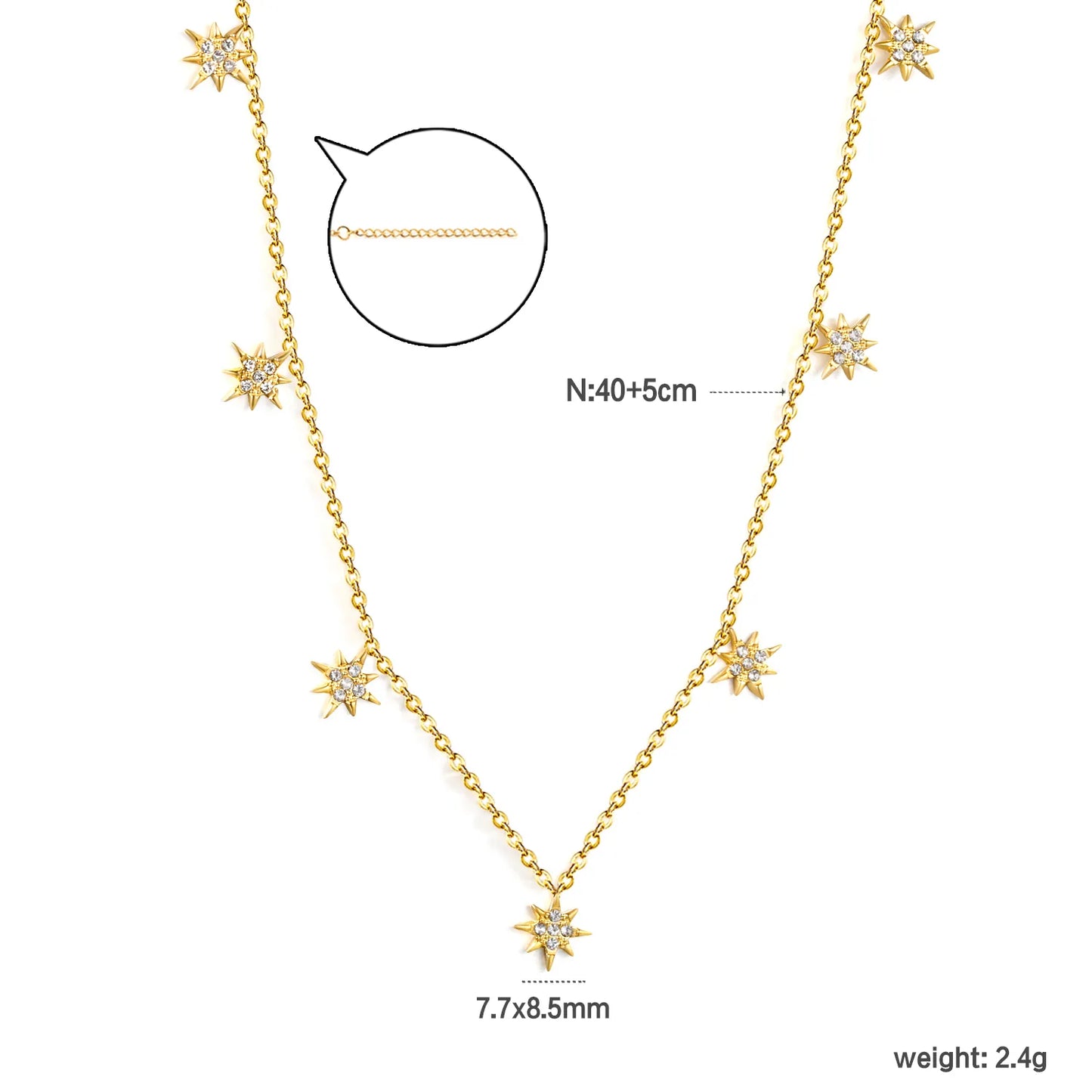 ✨ PVD 18k gold 40+5cm Zircon Stainless Steel Necklaces Wholesale (12+ Pieces) | Hypoallergenic & Tarnish-Free 🌍 | Trendy Pendants & Chains