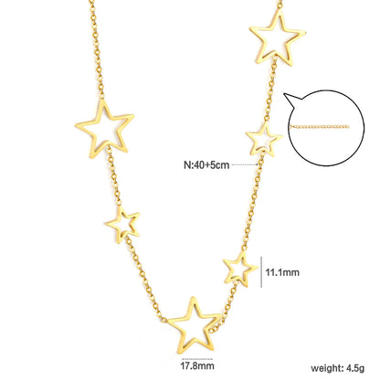 ✨ 18k gold plated Five-pointed Star Shape Stainless Steel Necklaces Wholesale (12+ Pieces) | Hypoallergenic & Tarnish-Free 🌍 | Trendy Pendants & Chains
