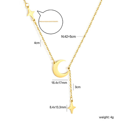 ✨ 18k gold plated Moon Shape Stainless Steel Necklaces Wholesale (12+ Pieces) | Hypoallergenic & Tarnish-Free 🌍 | Trendy Pendants & Chains