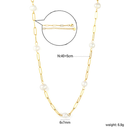 ✨ 18k gold plated Pearl Stainless Steel Necklaces Wholesale (12+ Pieces) | Hypoallergenic & Tarnish-Free 🌍 | Trendy Pendants & Chains
