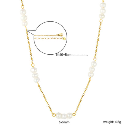 ✨ 18k gold plated Pearl Stainless Steel Necklaces Wholesale (12+ Pieces) | Hypoallergenic & Tarnish-Free 🌍 | Trendy Pendants & Chains