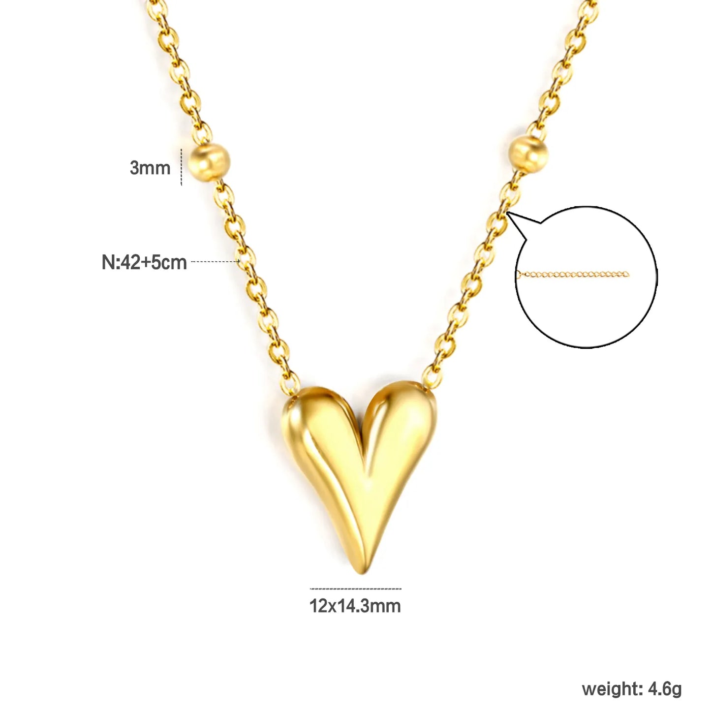✨ 18k gold plated Love Shape Stainless Steel Necklaces Wholesale (12+ Pieces) | Hypoallergenic & Tarnish-Free 🌍 | Trendy Pendants & Chains