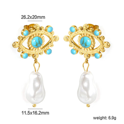 Wholesale 18K Gold-Plated Pearl Drop Earrings Wholesale (MOQ 12+) | Stainless Steel Hypoallergenic 🌍 | Fake Pearl Studs & Dangles