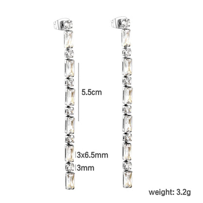 Wholesal 18k gold plated White Zircon Stainless Steel Hypoallergenic Drop Earrings – Bulk Wholesale (12+ Pairs) 🌍 EU/US Supplier Trendy & Durable
