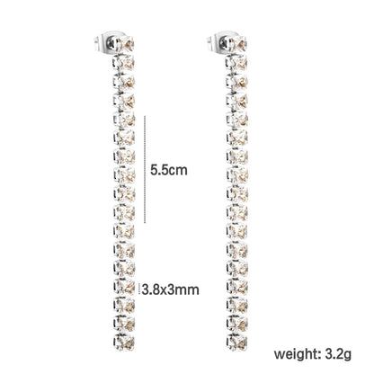 Wholesal 18k gold plated White Zircon Stainless Steel Hypoallergenic Drop Earrings – Bulk Wholesale (12+ Pairs) 🌍 EU/US Supplier Trendy & Durable