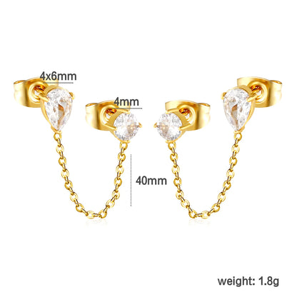 Wholesale 4mm Round + 4x6mm Teardrop Earrings & 9mm Double-Pin Star Earrings | 8-Point White Diamonds | Gold