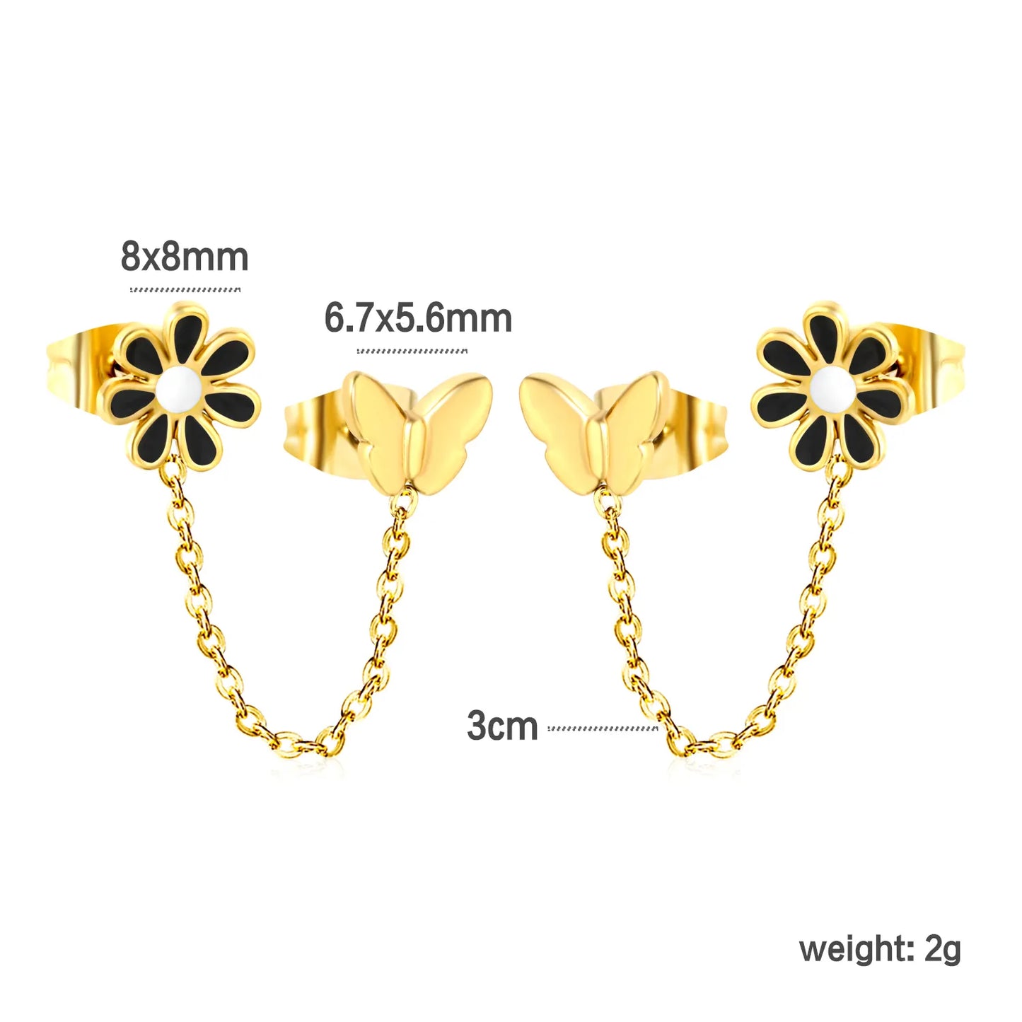 Wholesale 18k Gold Plated Daisy shape Stainless Steel Hypoallergenic Drop Earrings – Bulk Wholesale (12+ Pairs) 🌍 EU/US Supplier Trendy & Durable