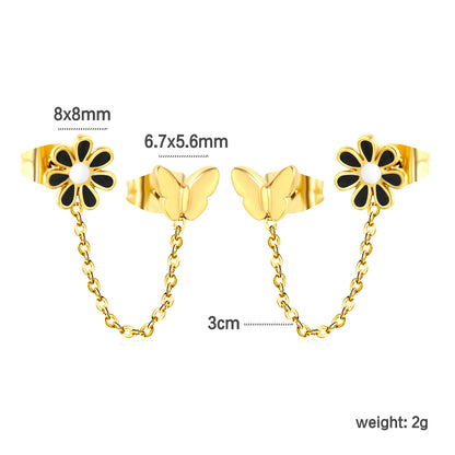 Wholesale 18k Gold Plated Daisy shape Stainless Steel Hypoallergenic Drop Earrings – Bulk Wholesale (12+ Pairs) 🌍 EU/US Supplier Trendy & Durable