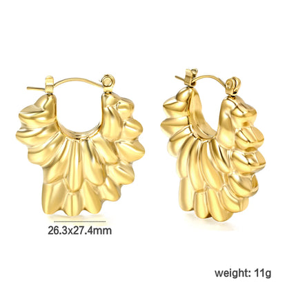 Wholesale PVD 18k Gold Stainless Steel Hoop Earrings Women Punk Hip Pop Pendant