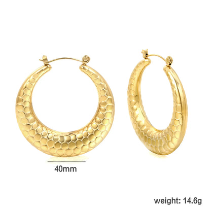 Wholesale PVD 18k Gold Stainless Steel Hoop Earrings Women Punk Hip Pop Pendant