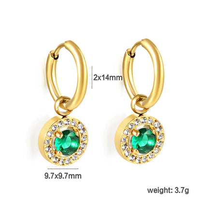 2*10mm I.D. earrings+11.6mm round twisted edge with half tiger's eye Stainless Steel Hypoallergenic Earrings – Bulk Wholesale (12+ Pairs) 🌍 EU/US Supplier Trendy & Durable