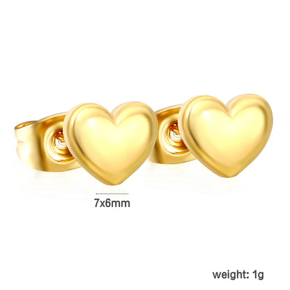 Wholesale 18K Gold Plated Stainless Steel Crown Stud Earrings Delicate Round Bead Mini Screw Earrings for Women
