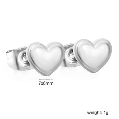 Wholesale 18K Gold Plated Stainless Steel Crown Stud Earrings Delicate Round Bead Mini Screw Earrings for Women