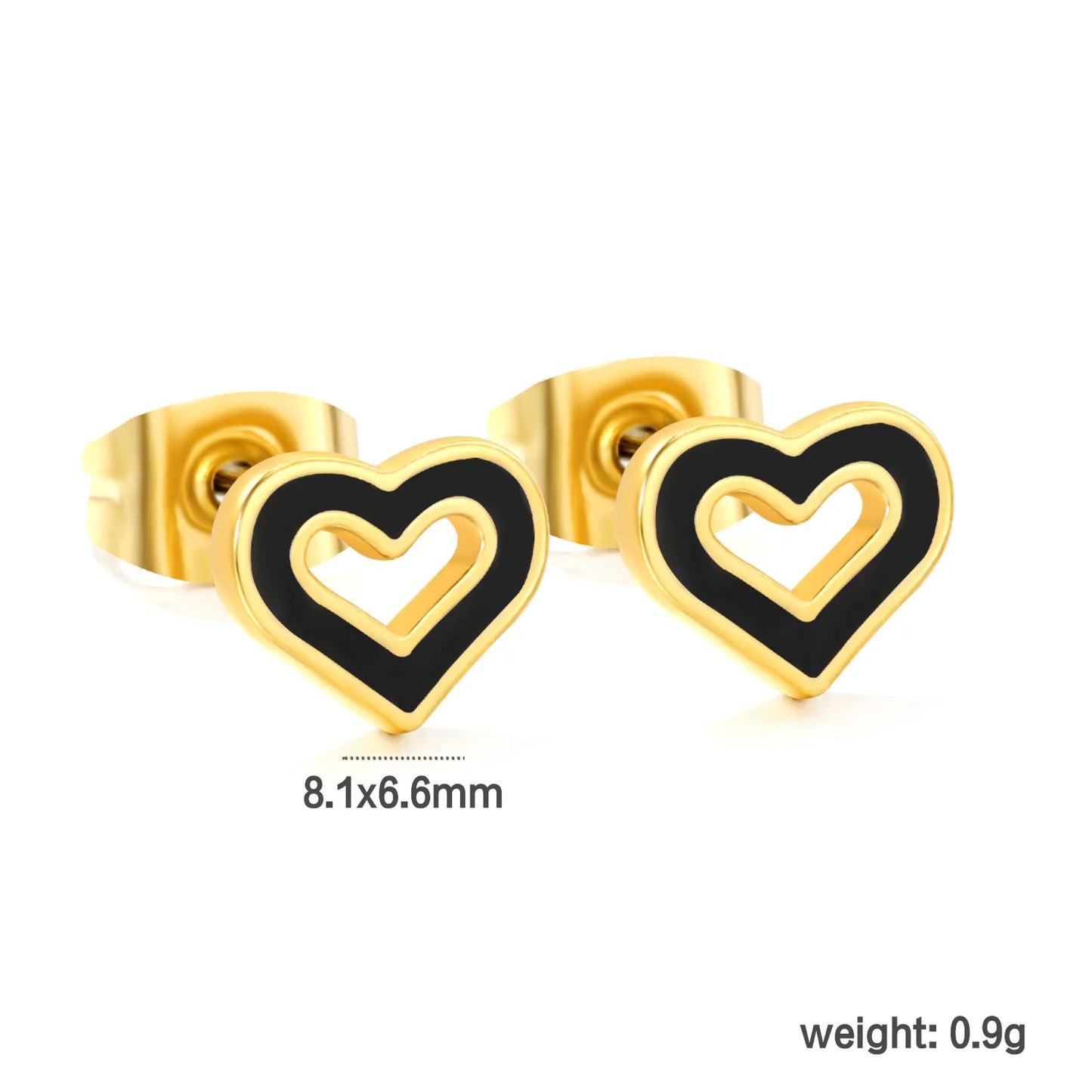 Small Skeleton 8.1*6.6mm Heart Stud Earring Wholesale Fine Jewelry Gold Plated Women