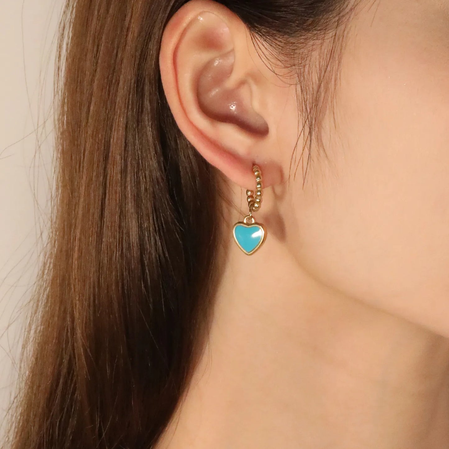 Cobalt Blue Heart Earrings Wholesale 11.8x13.3mm Enamel + 2.4mm Post | Hypoallergenic Studs for Boutiques