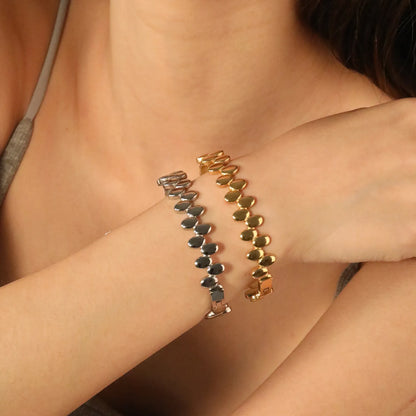 ✨ 18K Gold PVD & Silver Tone Bangle Bracelet Wholesale (MOQ 12+) | Stainless Steel 🌍 | Hypoallergenic Cuff & Chain Bangles