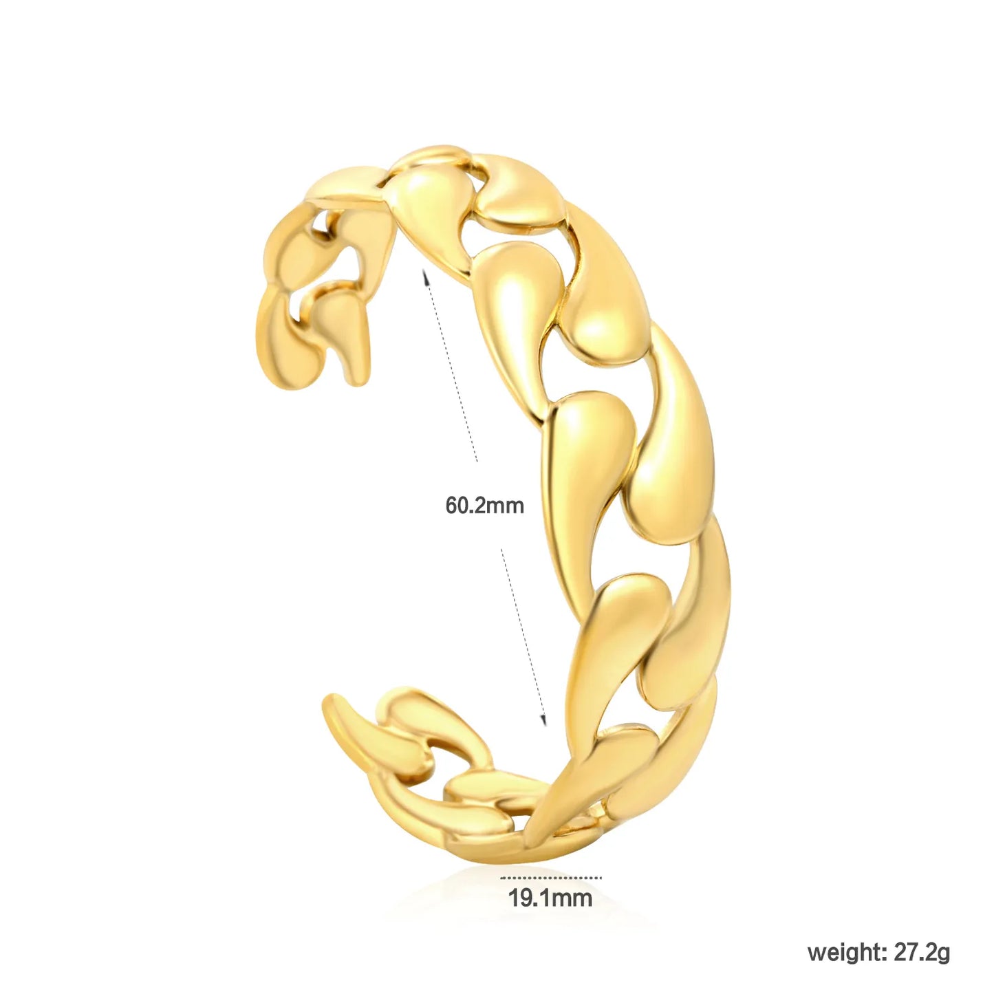 ✨ 60x10.44mm/60.2x19.1mm 18K Gold PVD & Silver Tone Bangle Bracelet Wholesale (MOQ 12+) | Stainless Steel 🌍 | Hypoallergenic Cuff & Chain Bangles