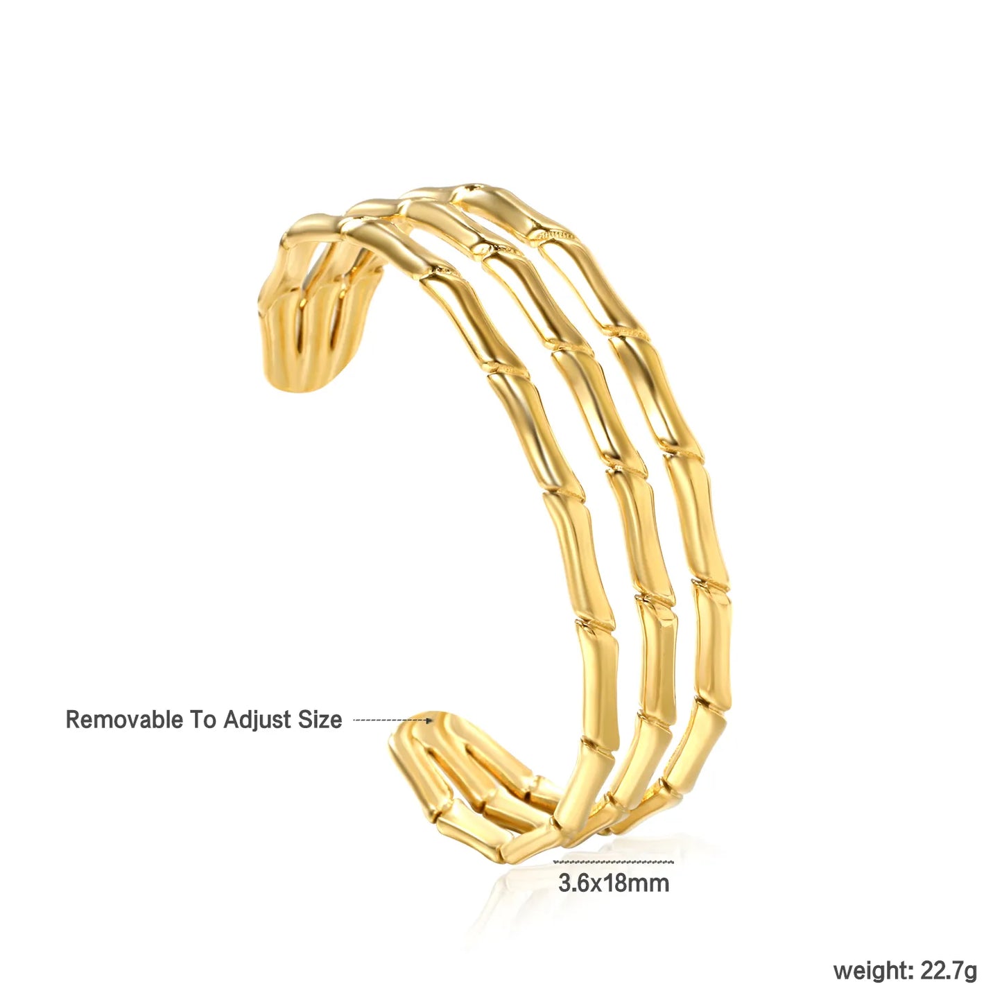 ✨ 18K Gold plated Adjust Size Bangle Bracelet Wholesale (MOQ 12+) | Stainless Steel 🌍 | Hypoallergenic Cuff & Chain Bangles