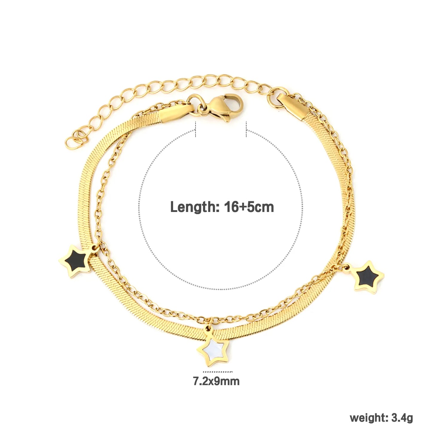 ✨ 18K Gold Plated Bracelet With Three size Wholesale (MOQ 12+) | Stainless Steel Hypoallergenic 🌍 | Dainty Chain & Charm Bracelets