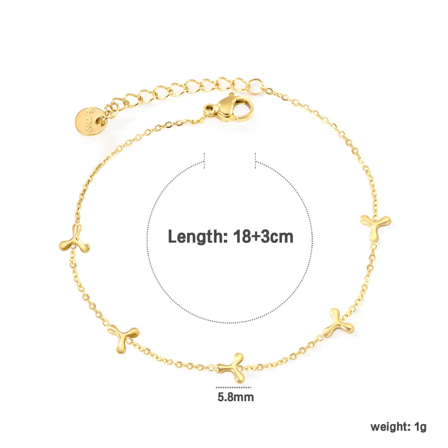 ✨ 18+3cm 18K Gold Plated Bracelet Wholesale (MOQ 12+) | Stainless Steel Hypoallergenic 🌍 | Dainty Chain & Charm Bracelets