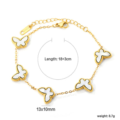 ✨🦋 18K Gold Plated 18+3cm Butterfly Bracelet Wholesale (MOQ 12+) | Stainless Steel Hypoallergenic 🌍 | Dainty Chain & Charm Bracelets