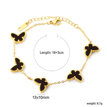 ✨🦋 18K Gold Plated 18+3cm Butterfly Bracelet Wholesale (MOQ 12+) | Stainless Steel Hypoallergenic 🌍 | Dainty Chain & Charm Bracelets