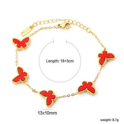 ✨🦋 18K Gold Plated 18+3cm Butterfly Bracelet Wholesale (MOQ 12+) | Stainless Steel Hypoallergenic 🌍 | Dainty Chain & Charm Bracelets
