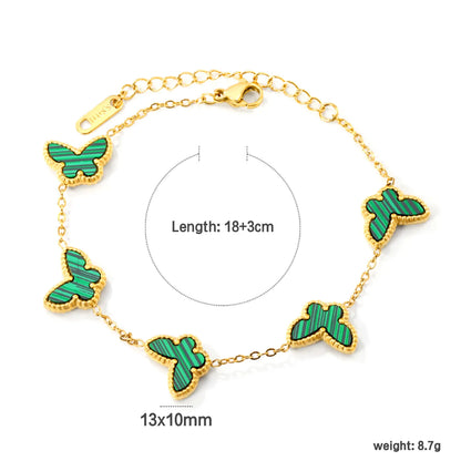 ✨🦋 18K Gold Plated 18+3cm Butterfly Bracelet Wholesale (MOQ 12+) | Stainless Steel Hypoallergenic 🌍 | Dainty Chain & Charm Bracelets