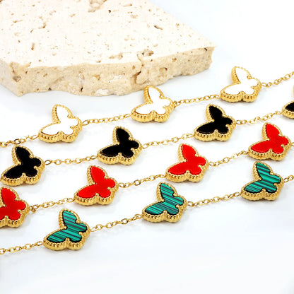 ✨🦋 18K Gold Plated 18+3cm Butterfly Bracelet Wholesale (MOQ 12+) | Stainless Steel Hypoallergenic 🌍 | Dainty Chain & Charm Bracelets