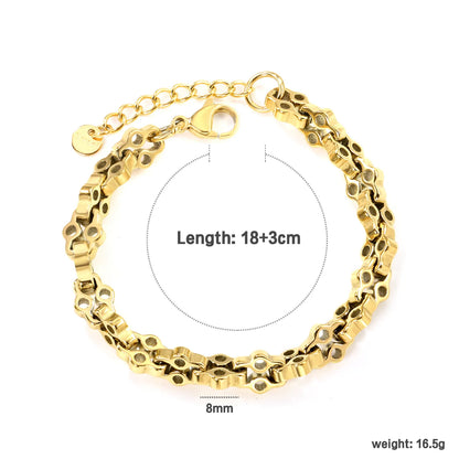 ✨ 18K Gold Plated 18+3cm  Bracelet Wholesale (MOQ 12+) | Stainless Steel Hypoallergenic 🌍 | Dainty Chain & Charm Bracelets