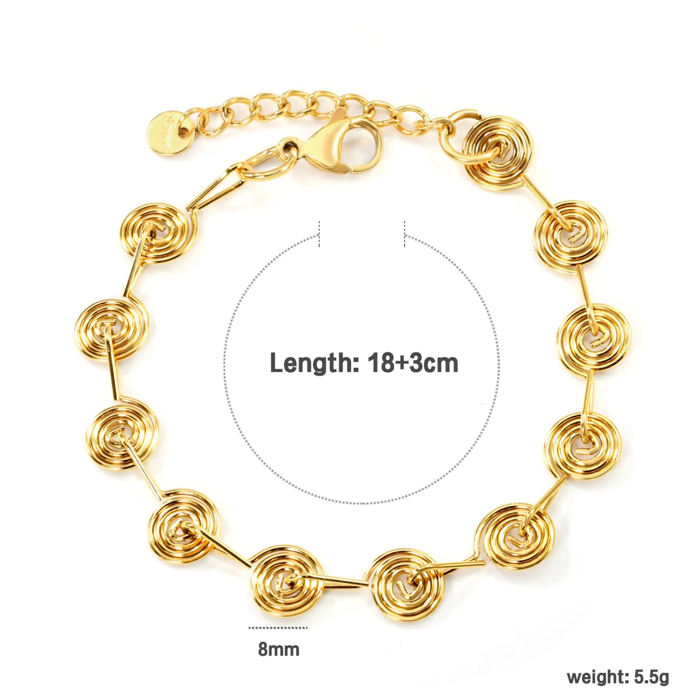 ✨ 18K Gold Plated 18+3cm  Bracelet Wholesale (MOQ 12+) | Stainless Steel Hypoallergenic 🌍 | Dainty Chain & Charm Bracelets