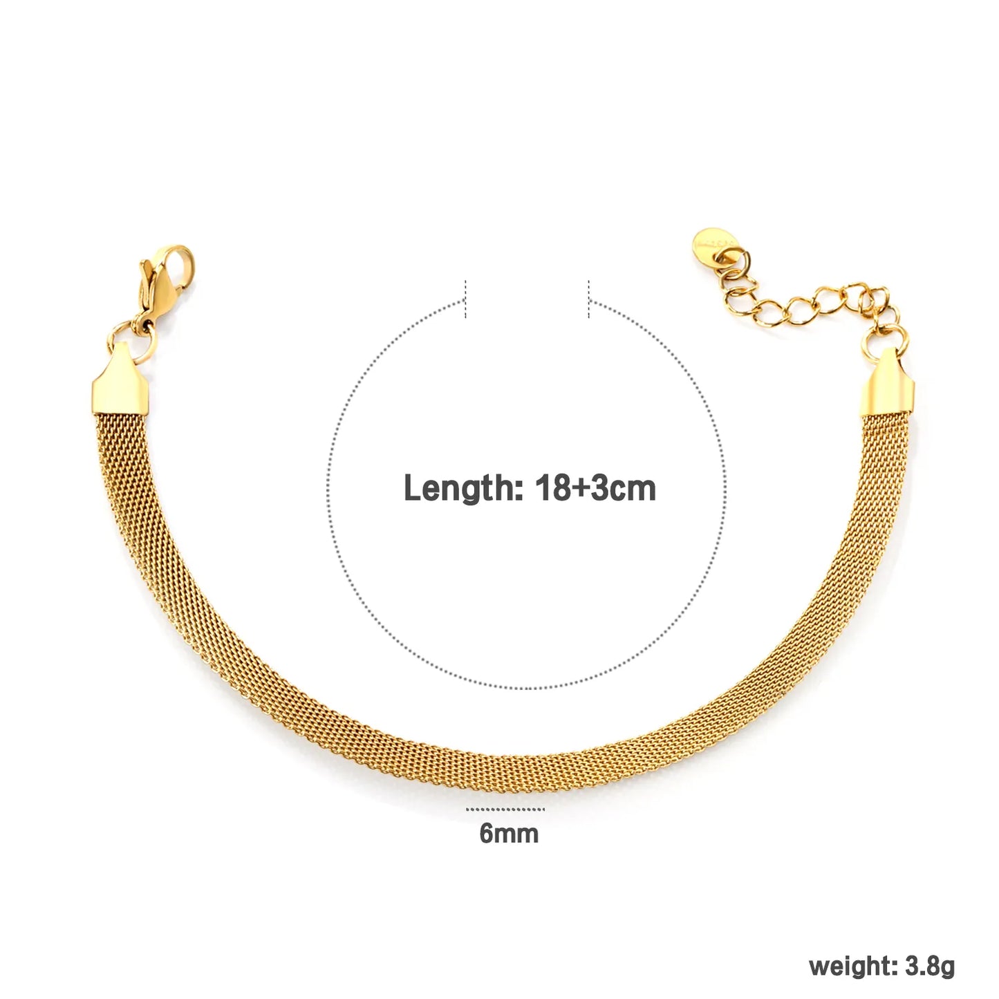 ✨ 18K Gold Plated Bracelet 17+5cm/18+ Wholesale (MOQ 12+) | Stainless Steel Hypoallergenic 🌍 | Dainty Chain & Charm Bracelets