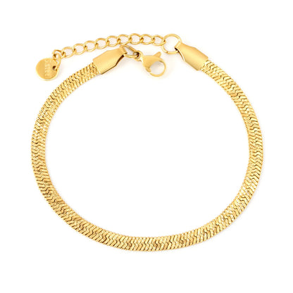 Wholesale Textured 4.0mm Snake Chain Stainless Steel Bracelet with Round Pendant for Bulk Order