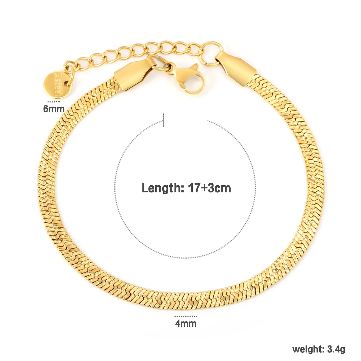 Wholesale Textured 4.0mm Snake Chain Stainless Steel Bracelet with Round Pendant for Bulk Order