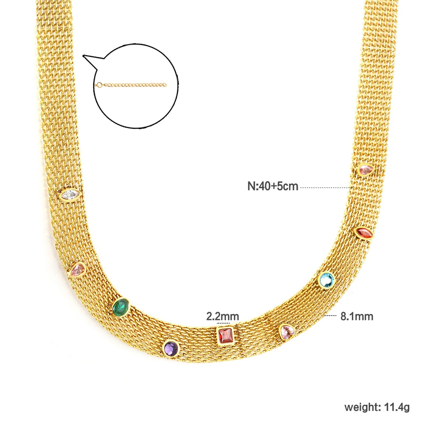 ✨ 18k gold plated Width 8.1mm/40+5cm Stainless Steel Chain Necklace Wholesale (MOQ 12+) | Durable Jewelry Chains 🌍 | Box/Cable/Rope/Franco Links