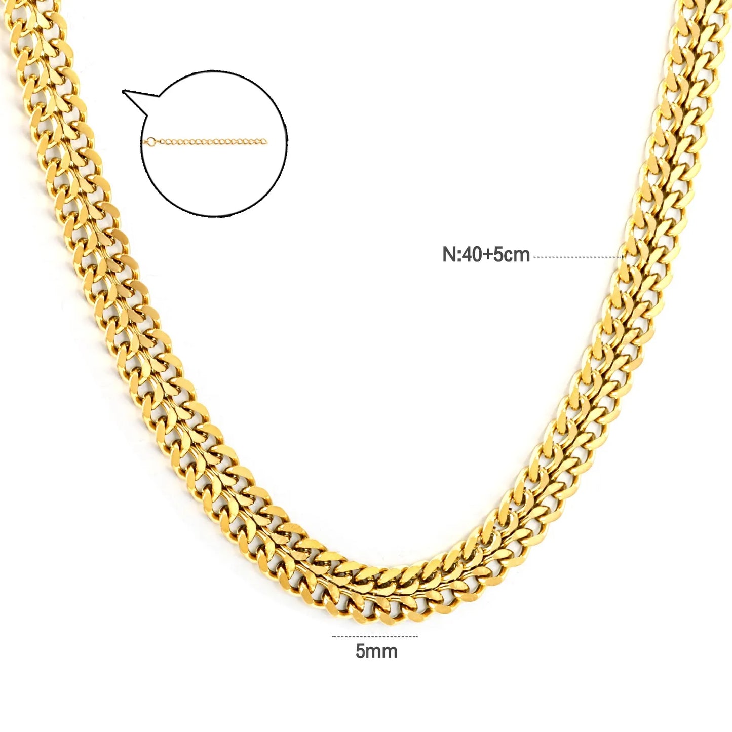 ✨ 18k gold plated Width 4.2-8mm Stainless Steel Chain Necklace Wholesale (MOQ 12+) | Durable Jewelry Chains 🌍 | Box/Cable/Rope/Franco Links