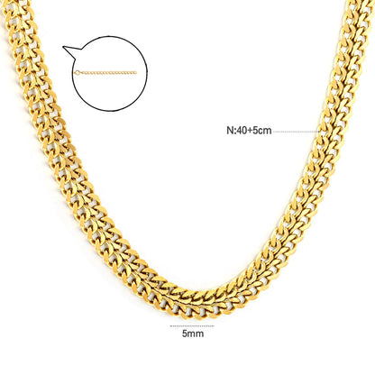 ✨ 18k gold plated Width 4.2-8mm Stainless Steel Chain Necklace Wholesale (MOQ 12+) | Durable Jewelry Chains 🌍 | Box/Cable/Rope/Franco Links