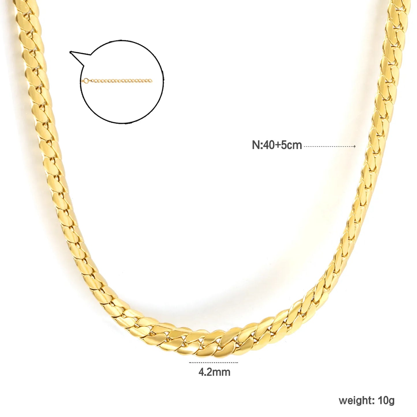 ✨ 18k gold plated Width 4.2-8mm Stainless Steel Chain Necklace Wholesale (MOQ 12+) | Durable Jewelry Chains 🌍 | Box/Cable/Rope/Franco Links
