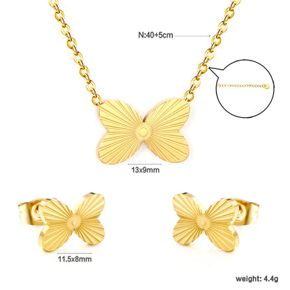 ✨ 40+5cm PVD 18K Gold Jewelry Set Wholesale (MOQ 12+) | Stainless Steel Necklace & Earrings 🌍 | Hypoallergenic Luxury Gift Set