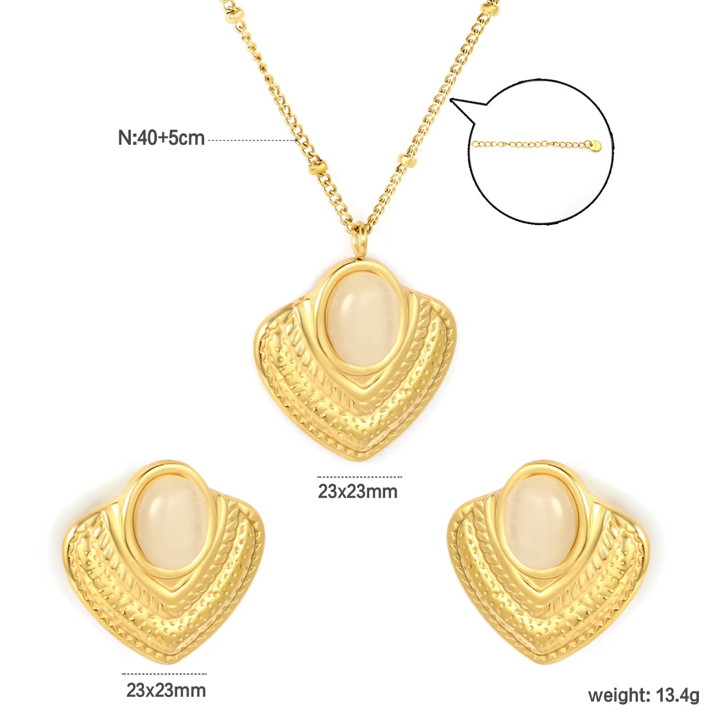 ✨ 40+5cm PVD 18K Gold Jewelry Set Wholesale (MOQ 12+) | Stainless Steel Necklace & Earrings 🌍 | Hypoallergenic Luxury Gift Set